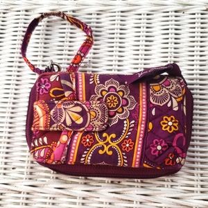 Vera Bradley wristlet , burgundy and orange paisley, 6" x 4"